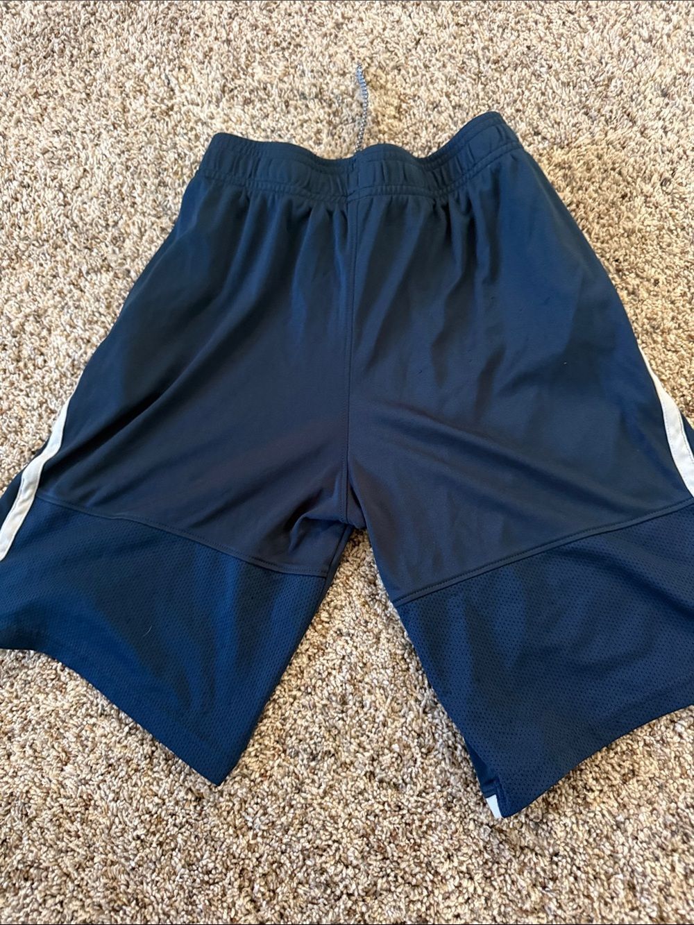 Under Armour Navy Athletic Shorts with White Trim - Picture 3 of 3